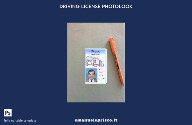 Patente di guida USA Virginia stile verificato secondo il modello FRONTALE photo
